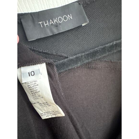 THAKOON black bandage short sleeved midi V neck dress 10 - Picture 12 of 16